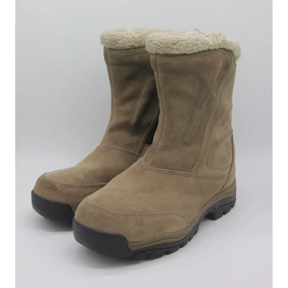 Sorel Waterproof Boots Womens 8 Beige Water Fall NL 41964-250 Thinsulate Ultra